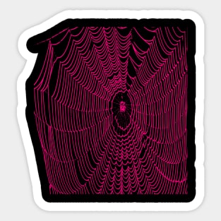 Artistic Halloween Spider Web Cobweb Doodle In Pink Sticker